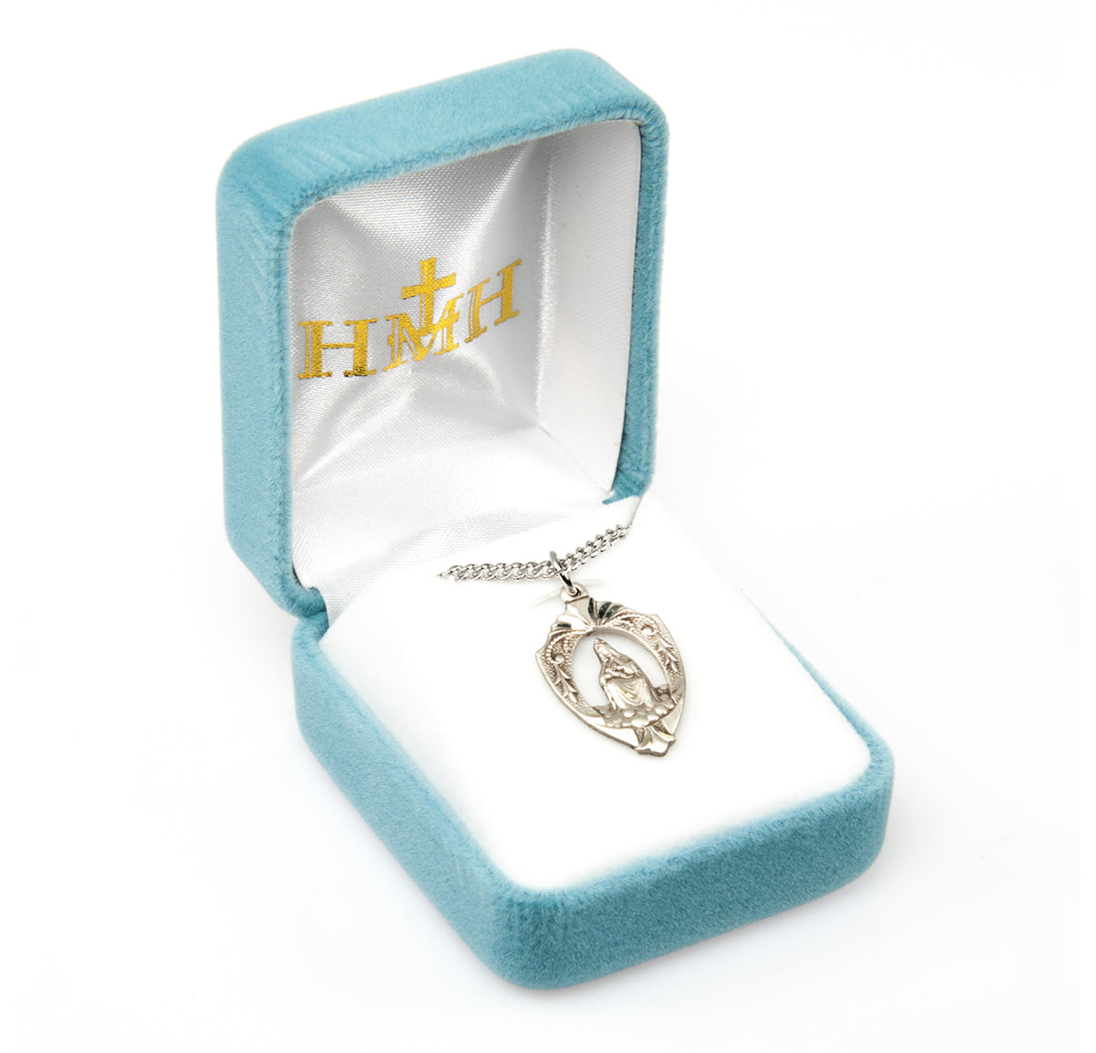Our Lady of La Leche Medal Necklace, English, Sterling Silver