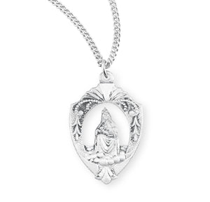 Our Lady of La Leche Medal Necklace, Spanish, Sterling Silver