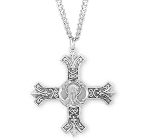 Madonna Cross Necklace, Sterling Silver