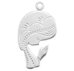 Contemporary Madonna Medal Necklace, Sterling Silver