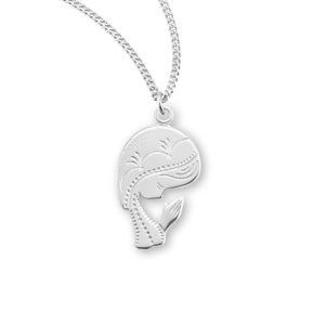 Contemporary Madonna Medal Necklace, Sterling Silver