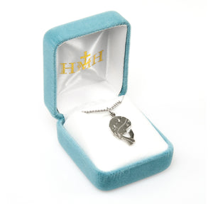 Contemporary Madonna Medal Necklace, Sterling Silver