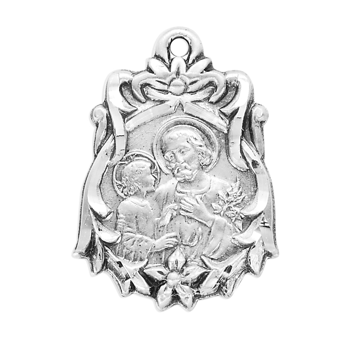 Saint Joseph Medal Necklace, Sterling Silver