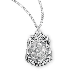 Saint Joseph Medal Necklace, Sterling Silver