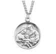 Holy Family Round Medal Necklace, Sterling Silver