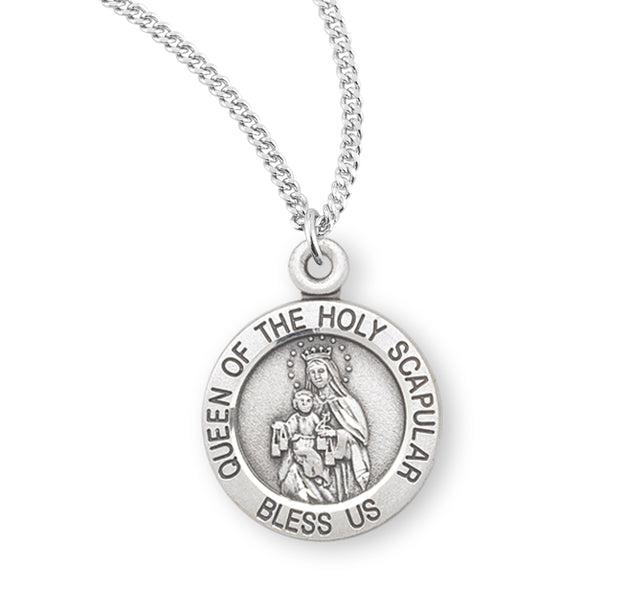 Holy Scapular Medal Necklace, Sterling Silver