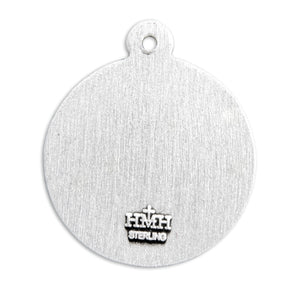 Medium Our Lady of Guadalupe Round Medal Necklace, Sterling Silver