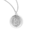 Medium Our Lady of Guadalupe Round Medal Necklace, Sterling Silver