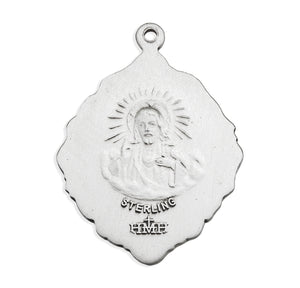 Lightweight Large Our Lady of Guadalupe Medal Necklace, Sterling Silver