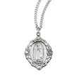 Lightweight Large Our Lady of Guadalupe Medal Necklace, Sterling Silver