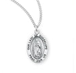 Medium Our Lady of Guadalupe Oval Medal Necklace, Sterling Silver