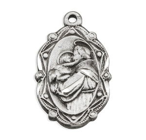 Small Saint Anthony Oval Medal Necklace, Sterling Silver