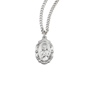 Saint Joseph Oval Medal Necklace, Sterling Silver