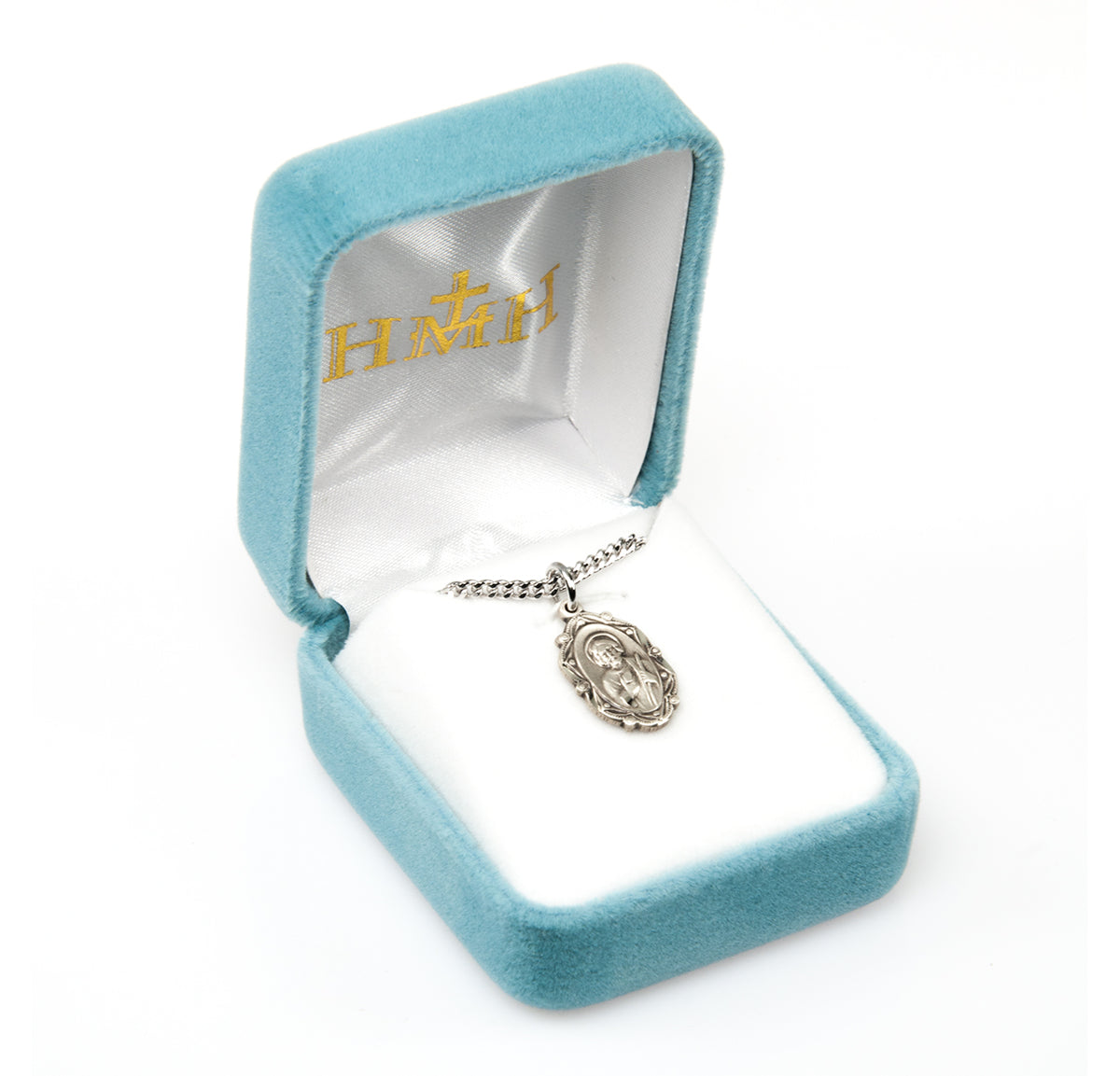Saint Jude Oval Medal Necklace, Sterling Silver