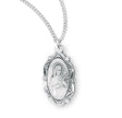 Saint Therese of Lisieux Oval Medal Necklace, Sterling Silver