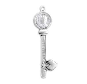 Hearts of Sympathy Key Pendant Necklace, Sterling Silver