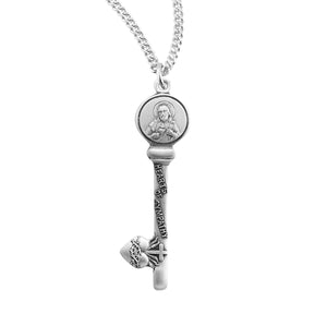 Hearts of Sympathy Key Pendant Necklace, Sterling Silver