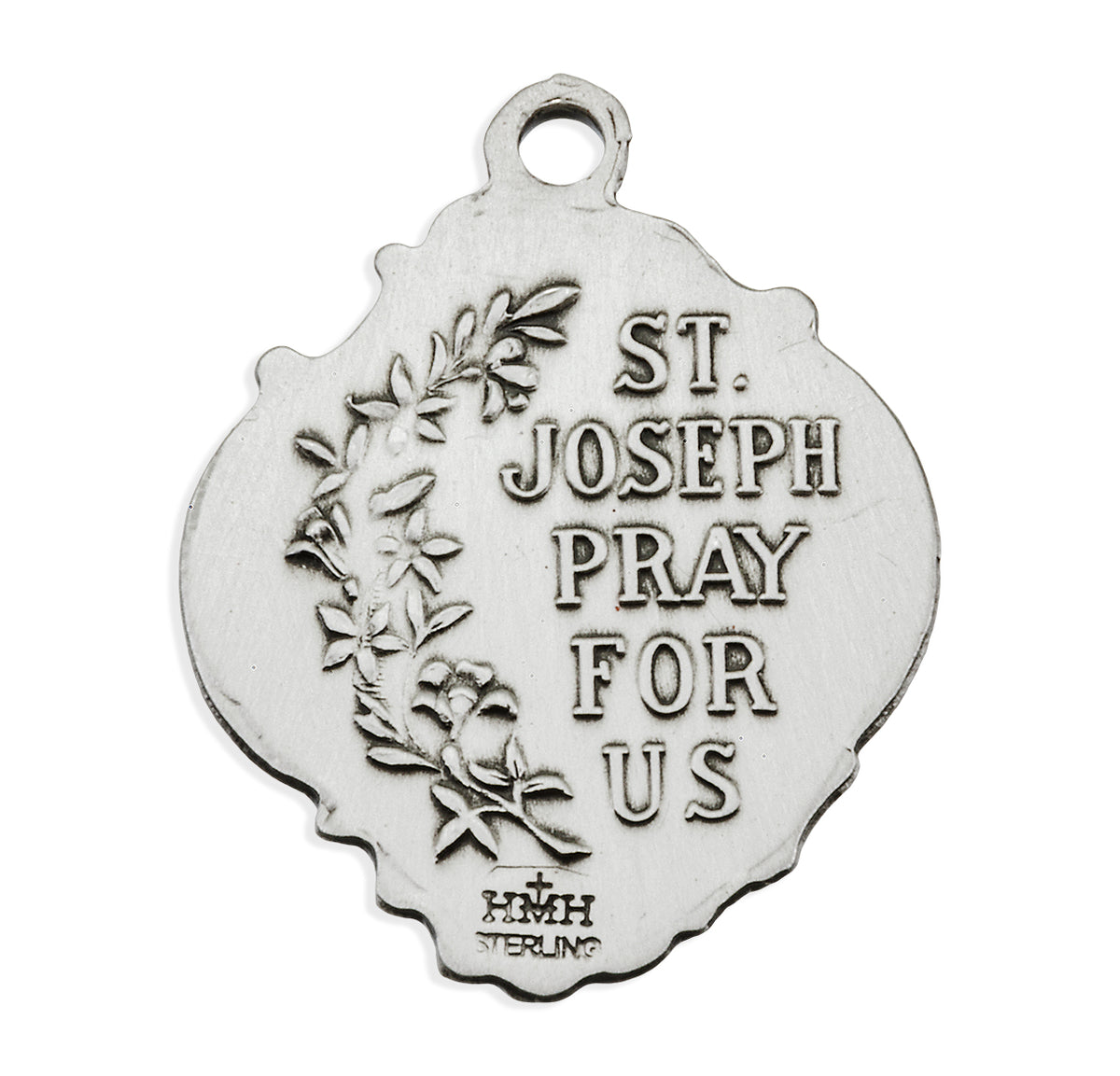 Saint Joseph Baroque Medal Necklace, Sterling Silver