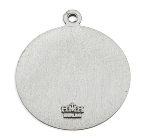 Saint Joseph Seated Medal Necklace with Infant Jesus, Sterling Silver
