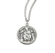 Saint Joseph Seated Medal Necklace with Infant Jesus, Sterling Silver