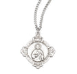 Saint Jude Medal Cross Necklace with Sacred Heart Back, Sterling Silver