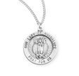 Heavy Large Our Lady of Guadalupe Round Medal Necklace, Sterling Silver