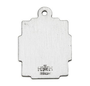 Saint Frances X. Cabrini Square Medal Necklace, Sterling Silver
