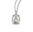 Saint Frances X. Cabrini Square Medal Necklace, Sterling Silver
