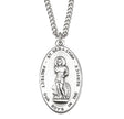 Saint Sebastian Military Medal Necklace, Sterling Silver