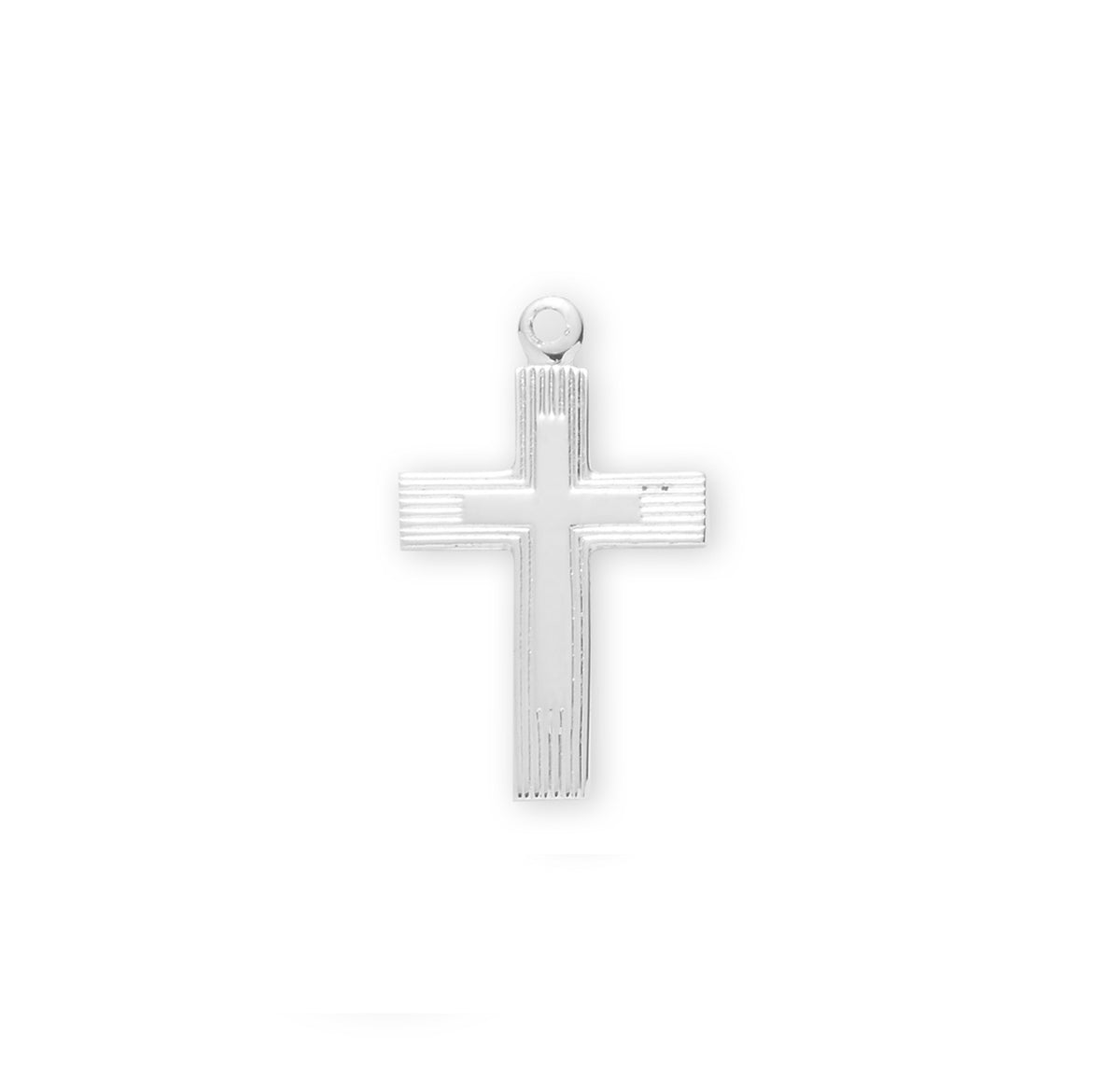 Medium Engraved Cross Necklace, Sterling Silver