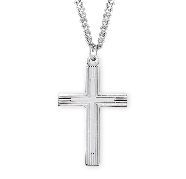 Extra Large Cross Necklace, Sterling Silver