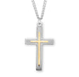 Extra Large Two-Tone Cross Necklace, Sterling Silver