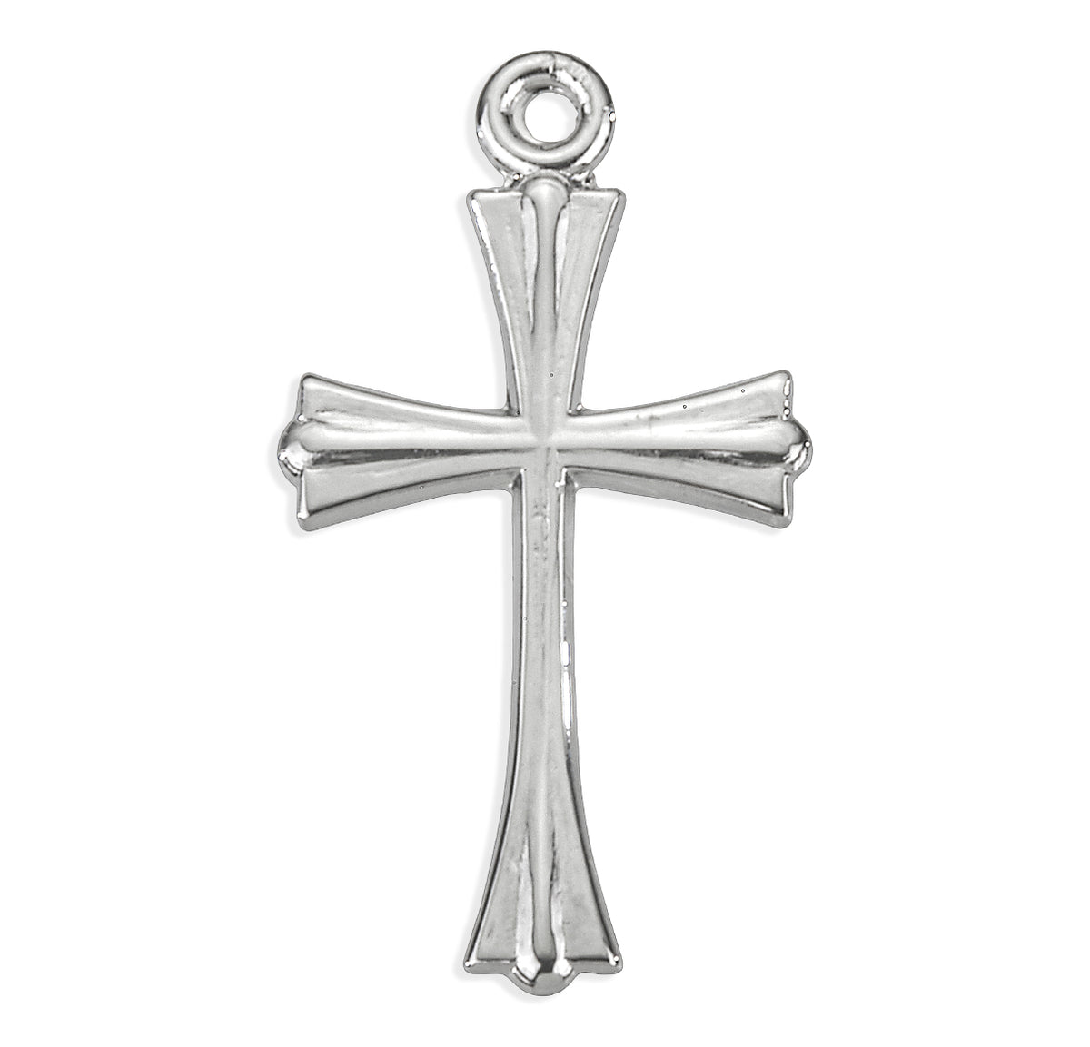 Taper End Cross Necklace, Sterling Silver