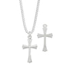 Taper End Cross Necklace, Sterling Silver