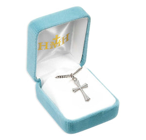 Taper End Cross Necklace, Sterling Silver