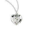 Chalice Heart Pendant Necklace with Pearl Enamel, Sterling Silver