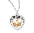 Holy Spirit Two-Tone Medal Necklace, Sterling Silver