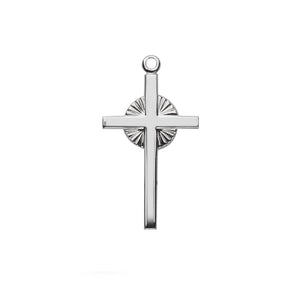 Halo Circle Cross Necklace, Sterling Silver