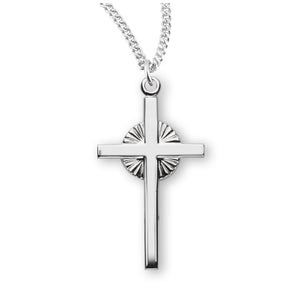 Halo Circle Cross Necklace, Sterling Silver