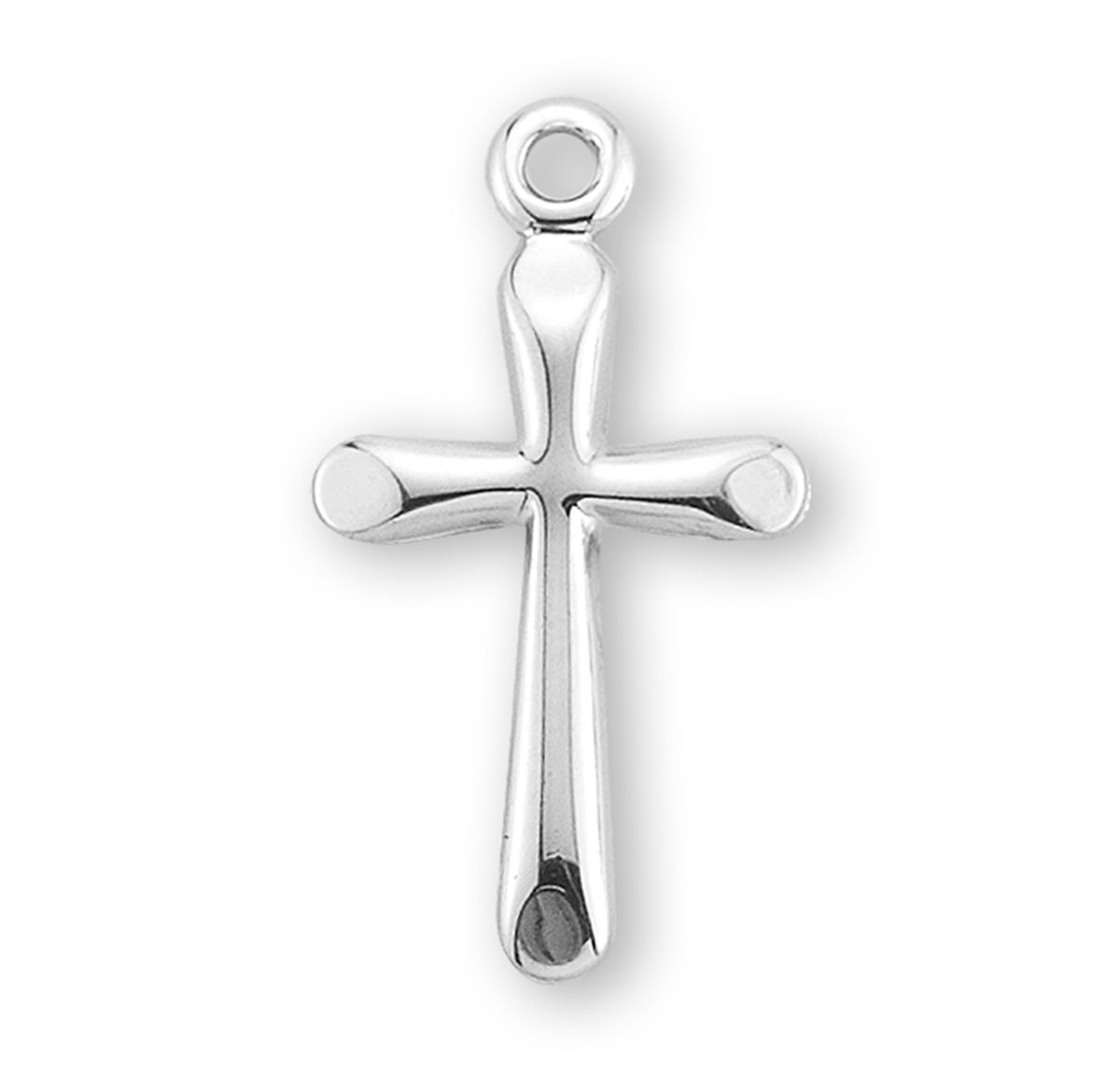 Small High Polish Cross Necklace, Sterling Silver
