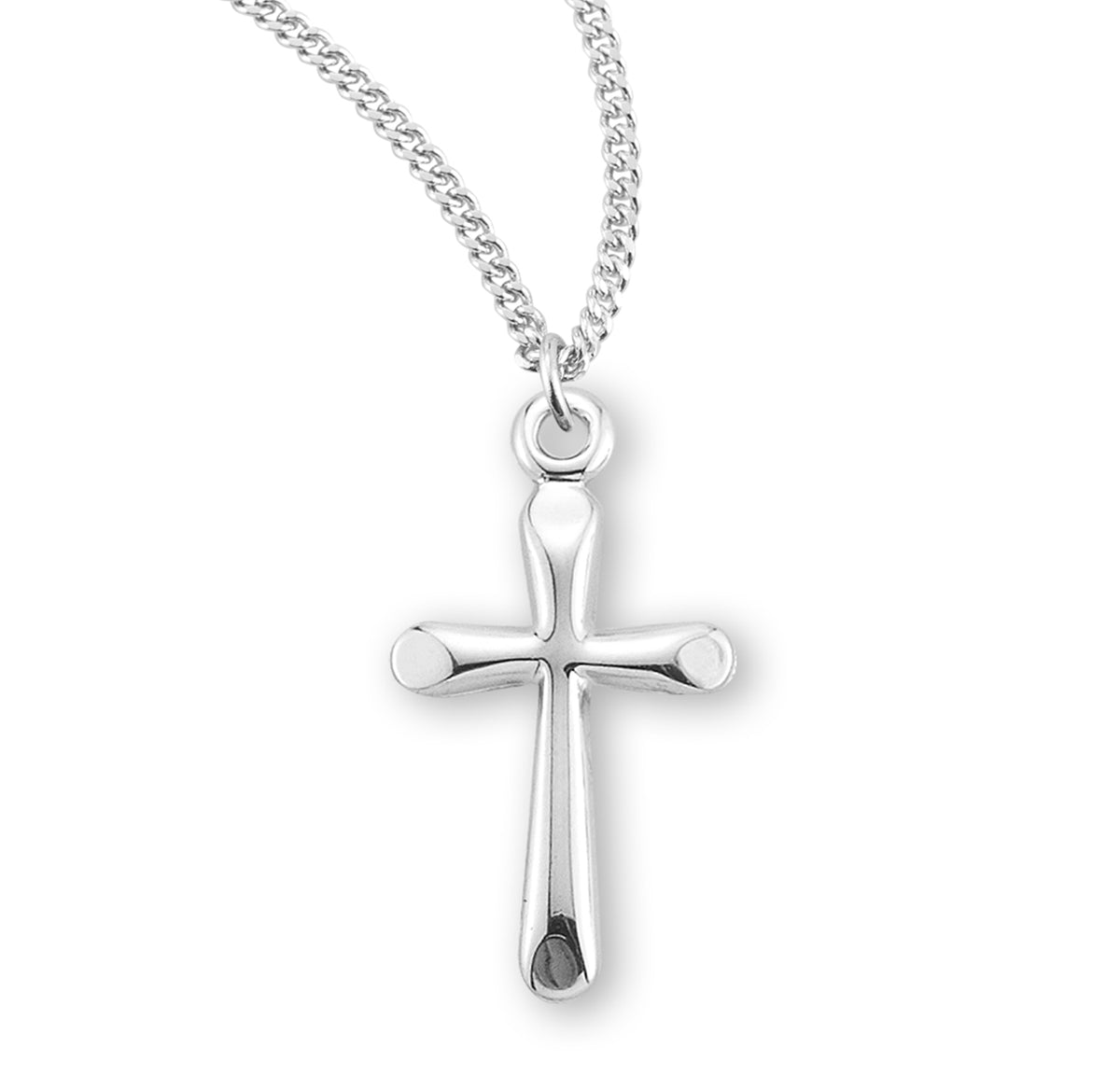Small High Polish Cross Necklace, Sterling Silver