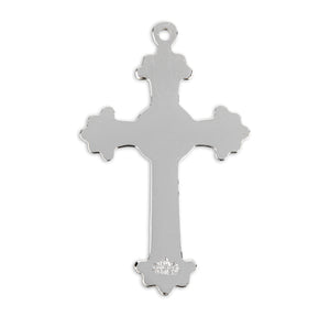 Heavy Large Fancy Cross Necklace, Sterling Silver
