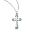 Heavy Large Fancy Cross Necklace, Sterling Silver