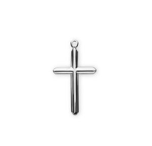 Slim Plain Cross Necklace, Sterling Silver