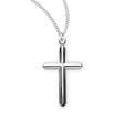 Slim Plain Cross Necklace, Sterling Silver