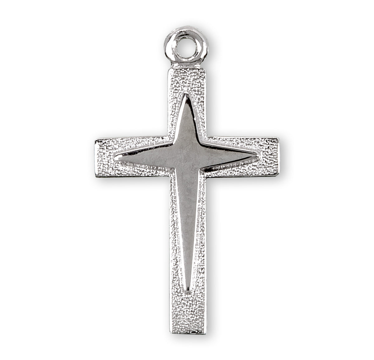 Lightweight Medium Starburst Cross Necklace, Sterling Silver