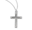 Heavy Medium Starburst Cross Necklace, Sterling Silver