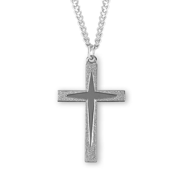 Large Cross Necklace, Sterling Silver