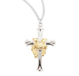 Cross Necklace with Gold Robe, Sterling Silver