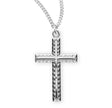 Petite Textured Cross Necklace, Sterling Silver
